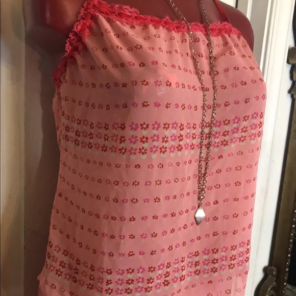 JOSIE NATORI Intimates 2 pc. Pajamas Cami Cropped Pants Sheer Floral- SMALL S - Picture 2 of 12